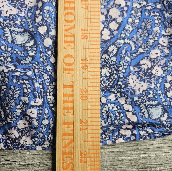 J. Crew X Liberty Fabrics Women's XS Button Front Rufflw Neck Popover Blue - Picture 8 of 11